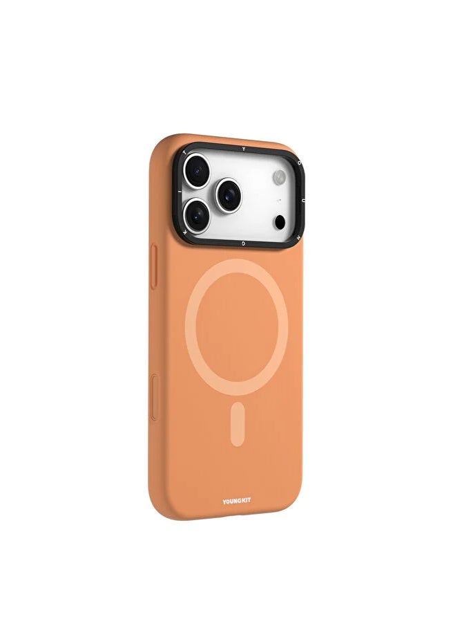YOUNG KIT Youngkit Cream Series Magnetic Holder For iPhone 17 Pro Max - Orange - Image 2